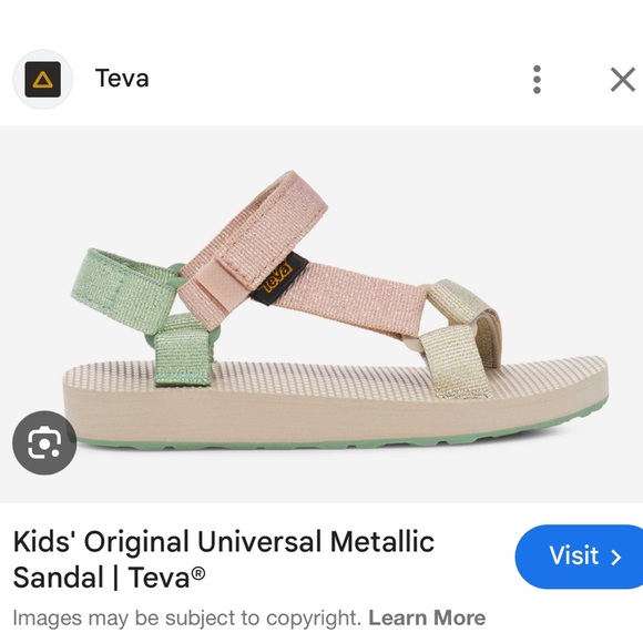 Teva Kids' Universal Sandal - Metallic Beige and Mint - Picture 1 of 4